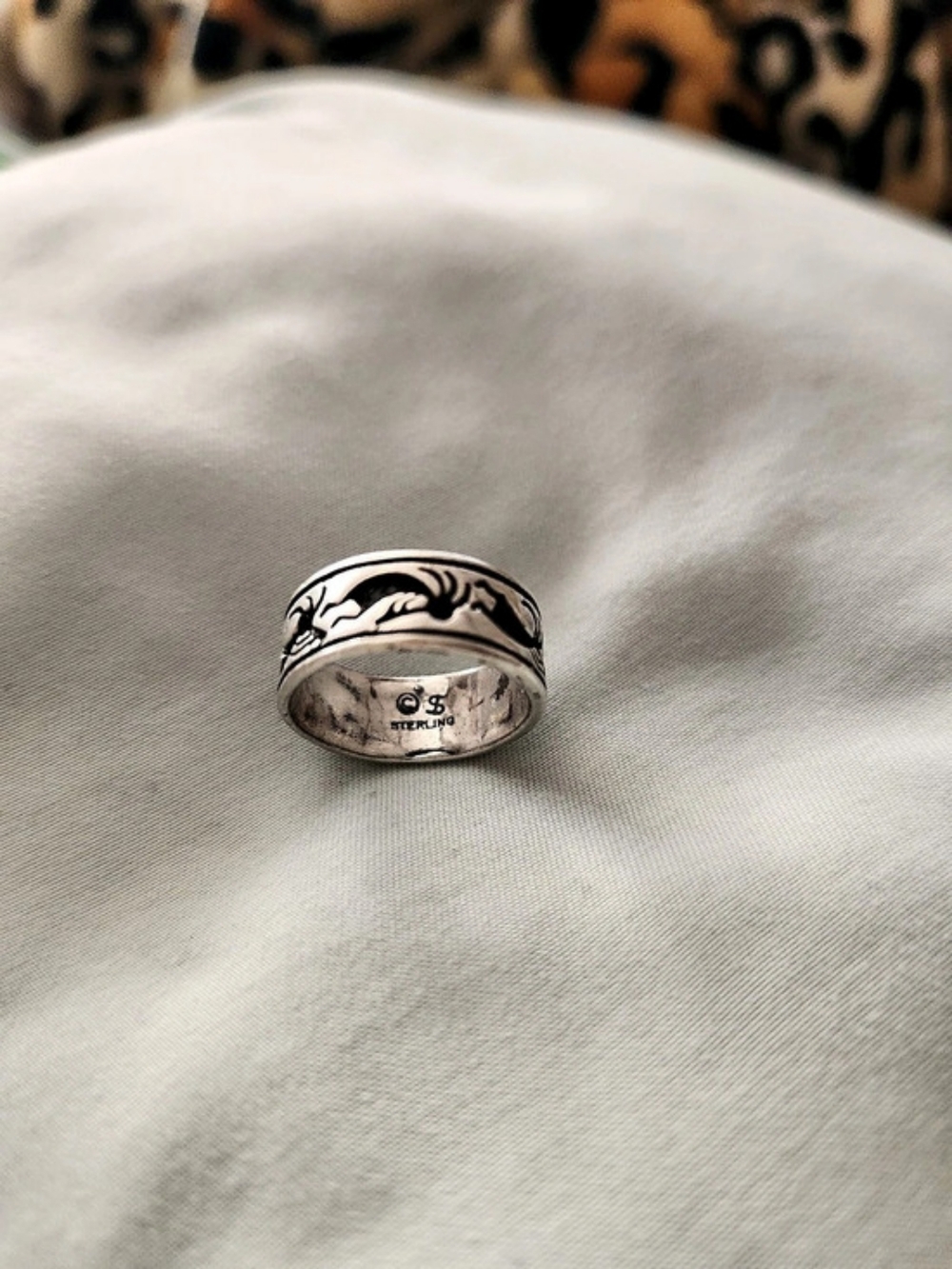 Kokopelli Band Ring Sterling Silver 5